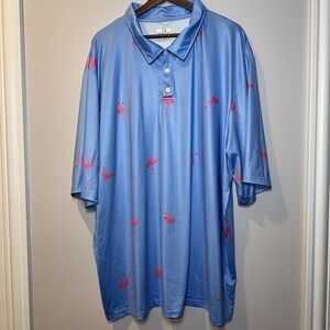 Obnoxious Golf Polo Shirt Mens 4XL  Flamingo Adult All Over Print NWOT‎